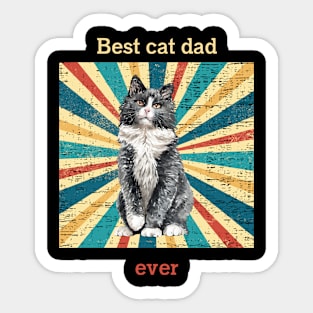 Cat t shirt - Best cat dad ever Sticker